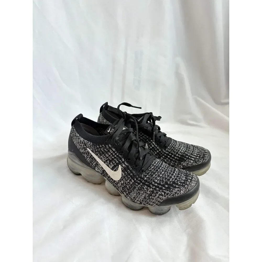 Nike Air VaporMax Flyknit 3 Oreo Sneakers Black White Womens Size 9 AJ6900-002